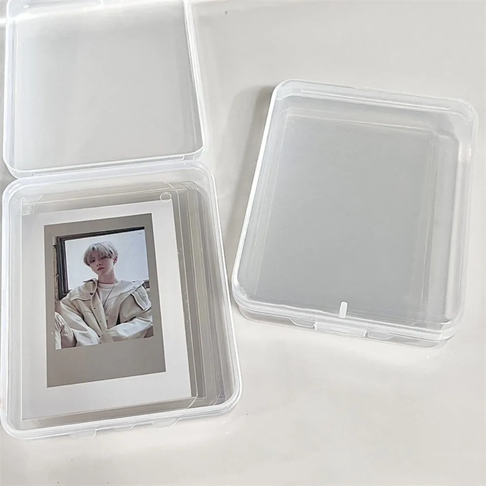 Transparent Flip Storage Box Kpop Photocard Storage Box Idol Cards Storage Case Desktop Classification Organizer Containers