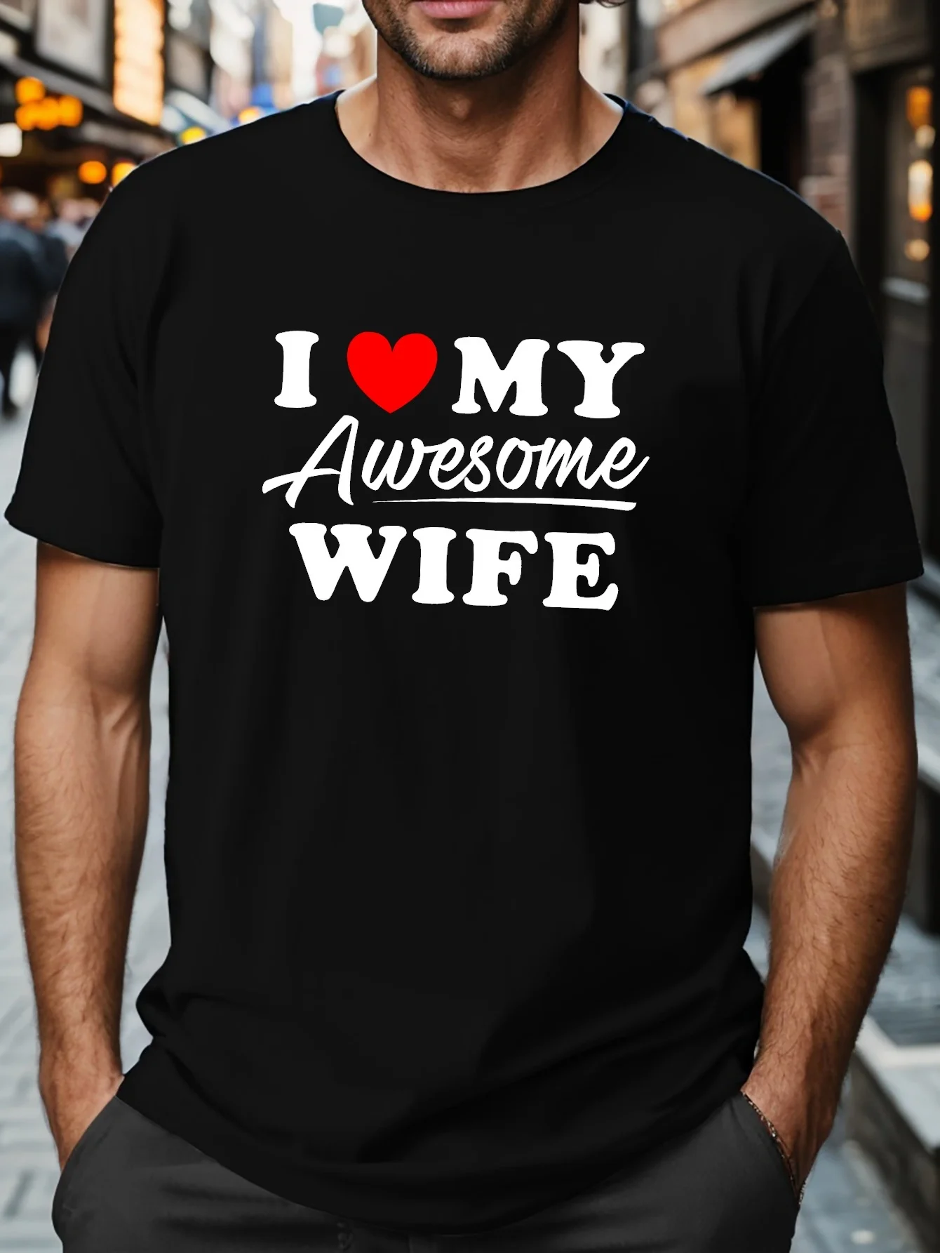 

I Love My Awesome Wife T-Shirt - 220g Cotton Tee High-Quality Print Perfect
