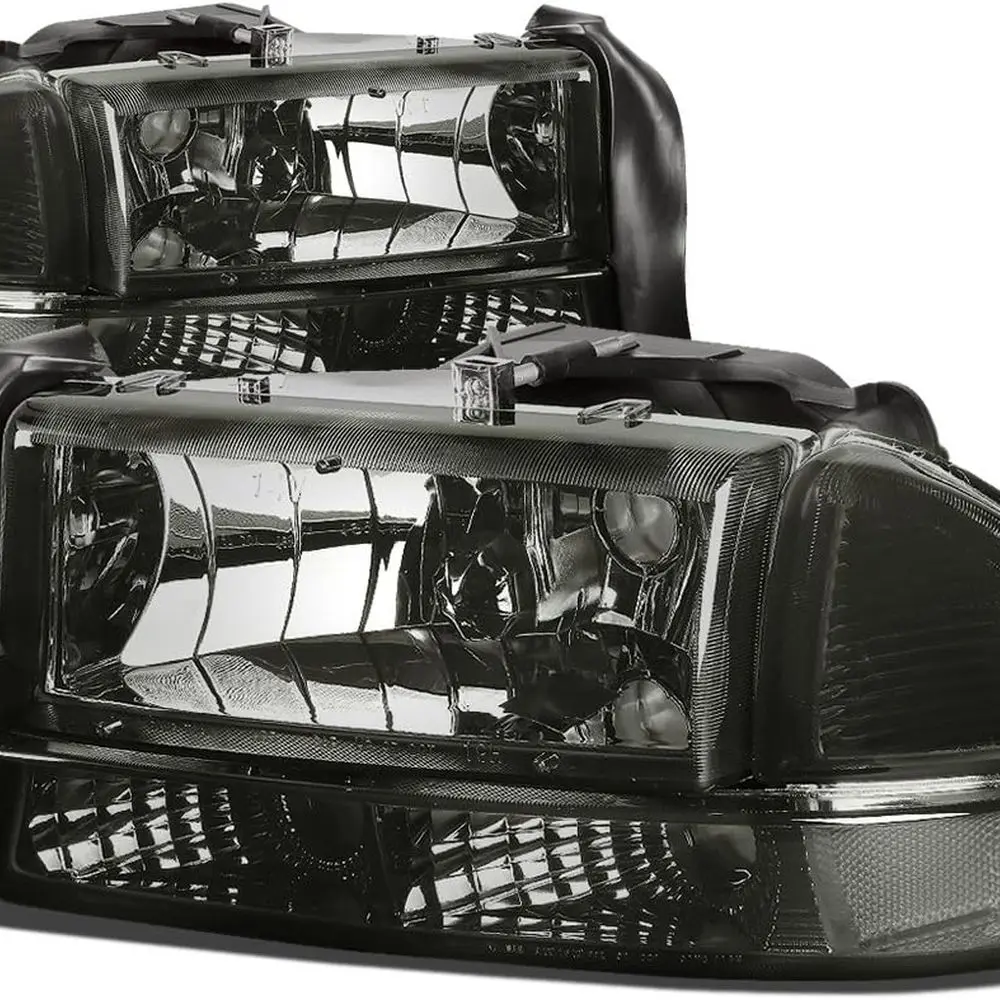 

97-04 Dodge Dakota & 98-03 Durango Headlights, Pair, Smoke/Clear, Driver & Passenger Side, Compatible HL-OH-DD974P-SM-CL1