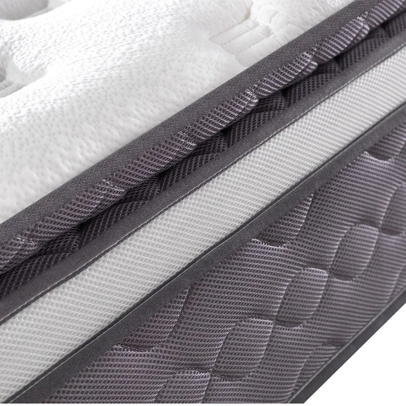 Hypo-allergenic 13 Inch Vacuum Roll up Packing Queen King Size Latex Pocket Spring Mattress in a Box