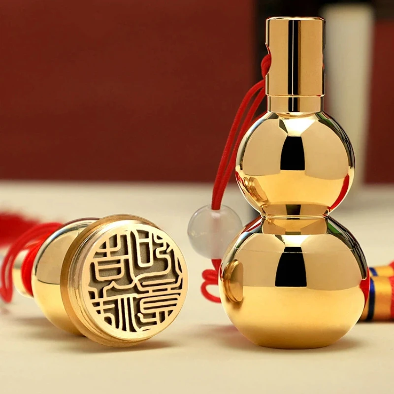 Gourd-shaped Brass Round Calligraphy Stamps Collection Books Traditional Chinese Paintings Private Customized Seals Stationary