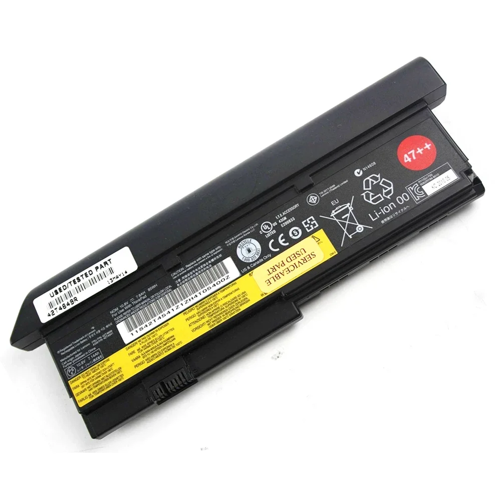 Imagem -04 - Lenovo-thinkpad Bateria do Portátil 47 ++ 42t4649 10.8v 85wh X200 X200s X201 X201s X201i Novo Original