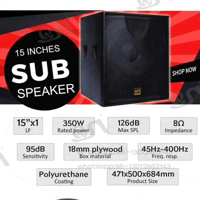 Remote Subwoofer Speaker 15 Inch Subwoofer S15 High Power Has Clear And Neat Bass Suit For Club Stage Large Stage