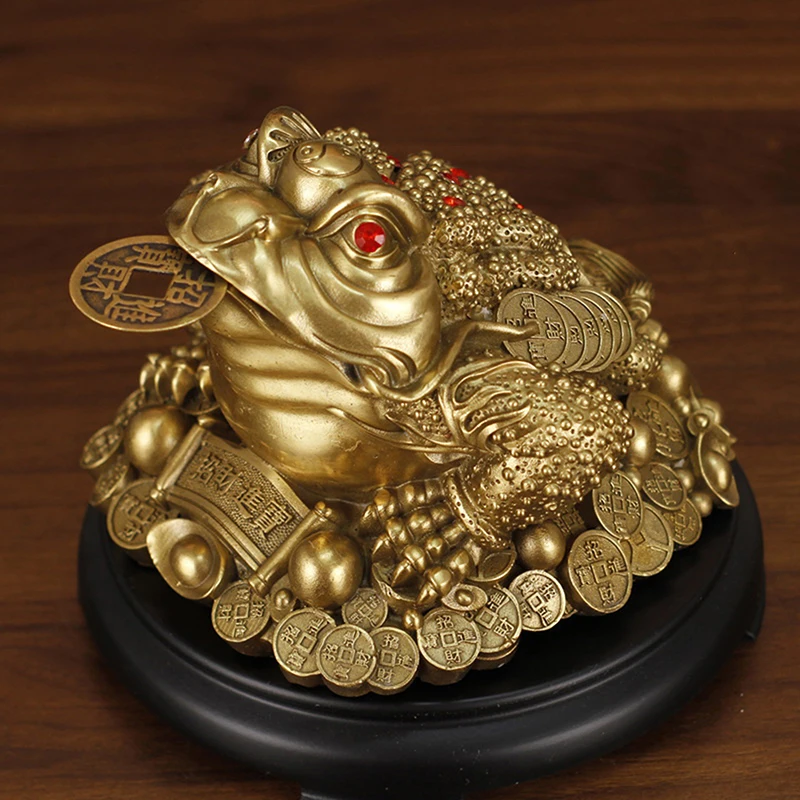 

Китайский орнамент фэн-шуй, счастливая лягушка, богатство, жаба, фигурка животного, статуя для дома, дома, офиса, стола, украшение стола