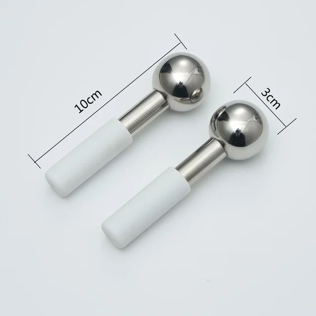 Mini 2szt Ice Globes Kryo kije ze stali nierdzewnej do twarzy Oko Twarz Zimny wałek chłodzący Globus do obrzęków Zmarszczki Ciemne koło