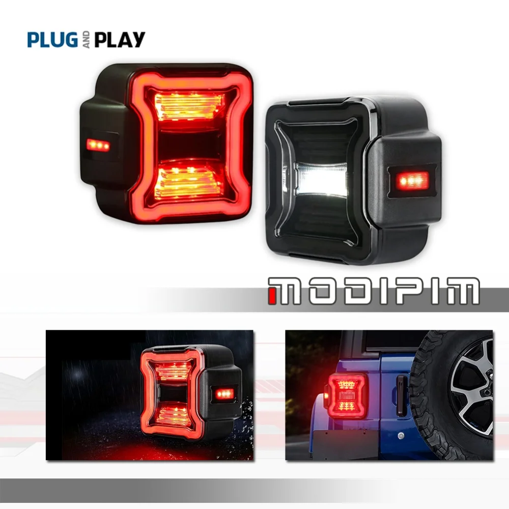 

Задние светодиодные задние фонари для Jeep Wrangler JL JLU 2018-2024, функция заднего/стоп-сигнала, DRL, указатель поворота, резервный фонарь заднего хода