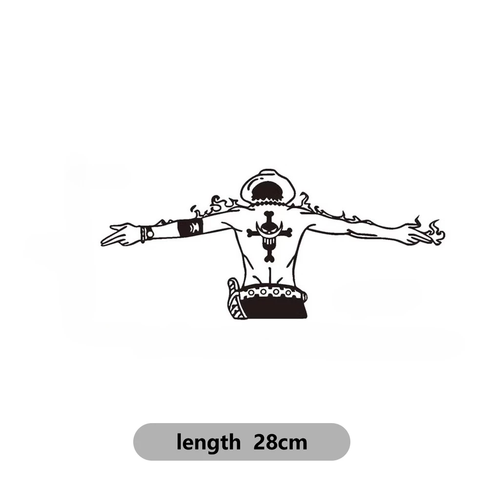 Strong World Luffy and Ace Silhouette Stickers Suitable for Rear Windshield Car Doors Walls Personalized Decorative Stickers view 4