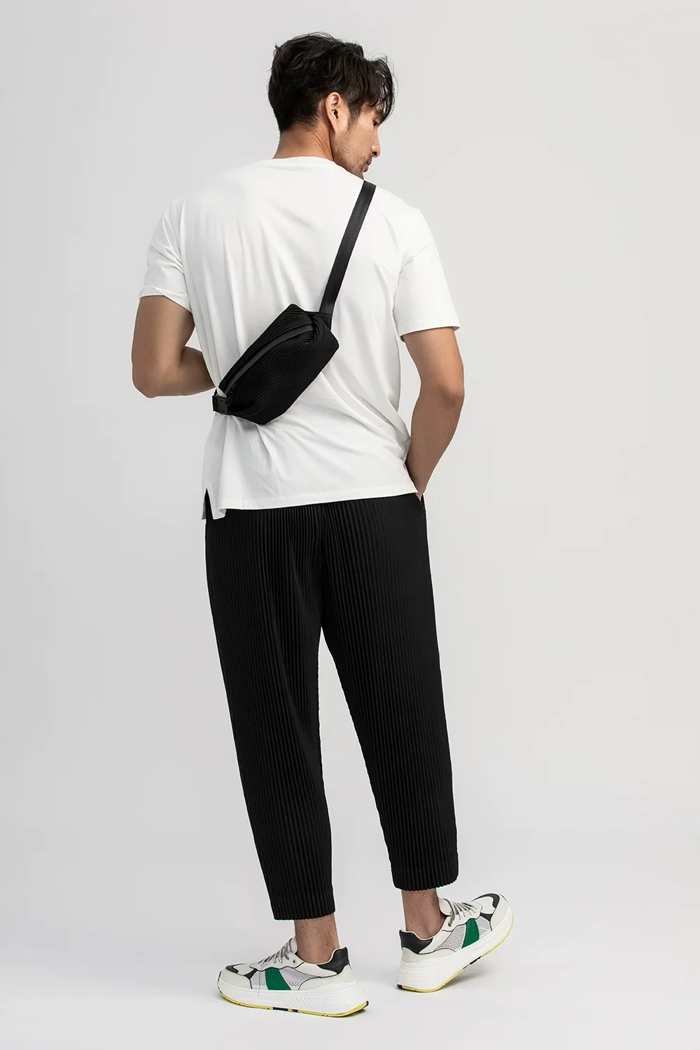 Miyake Plissee Hosen Solide Konische Hosen Bleistift Hosen Vier-saison Casual Böden Japanischen Streetwear Miyake Männer – Detail 11