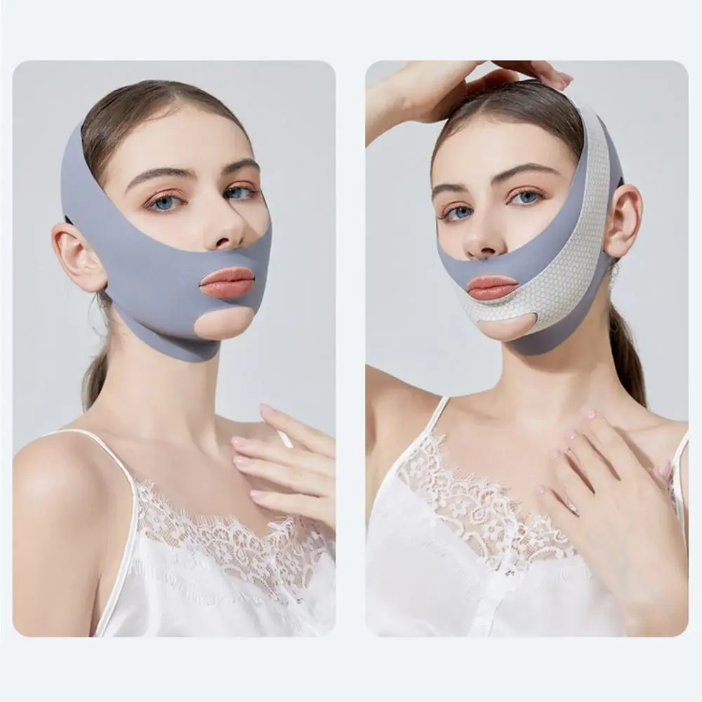 Verstelbaar gezicht beeldhouwen slaapmasker Ademende afslankband V-lijn vormgevend masker Huidverzorging Elastisch hijsaanscherpingsmasker