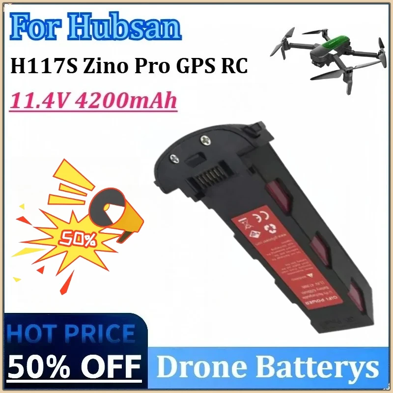 

New 11.4V 4200mAh Drone Battery for RC FPV Racing Camera Drones for Hubsan H117S Zino Pro GPS RC Quadcopter Spare Parts Battery