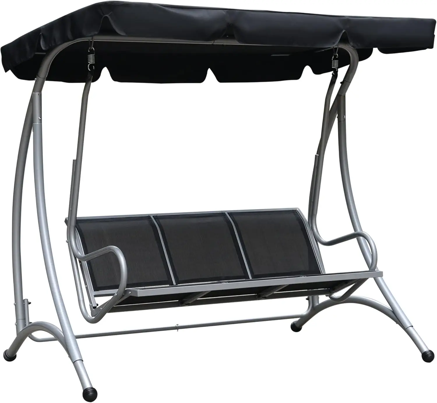 

3-Seat Outdoor Patio Swing Chair with Adjustable Canopy, Breathable Fabric & Steel Frame for Garden, Backyard