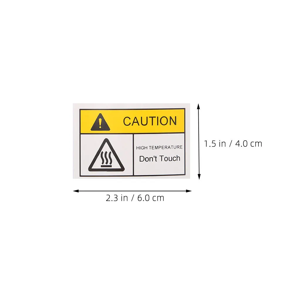 High Temperature Warning Stickers Caution Hot Surface Labels Heat Resistant Safety Decals For Mechanical Equipment Ovens
