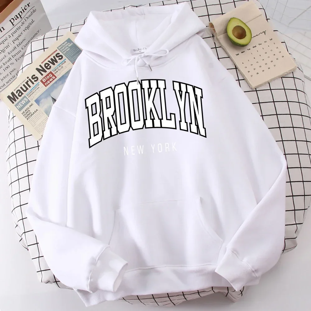 Sudaderas con capucha con estampado de Brooklyn New York para hombre, ropa de calidad, chándal clásico sencillo, moda Harajuku, ropa que combina con
