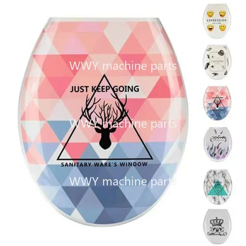 18 Inches Thickening Printed Toilet Lid U-shaped Toilet Seat Cover Universal Lid Creative Patterns toilet seat lid