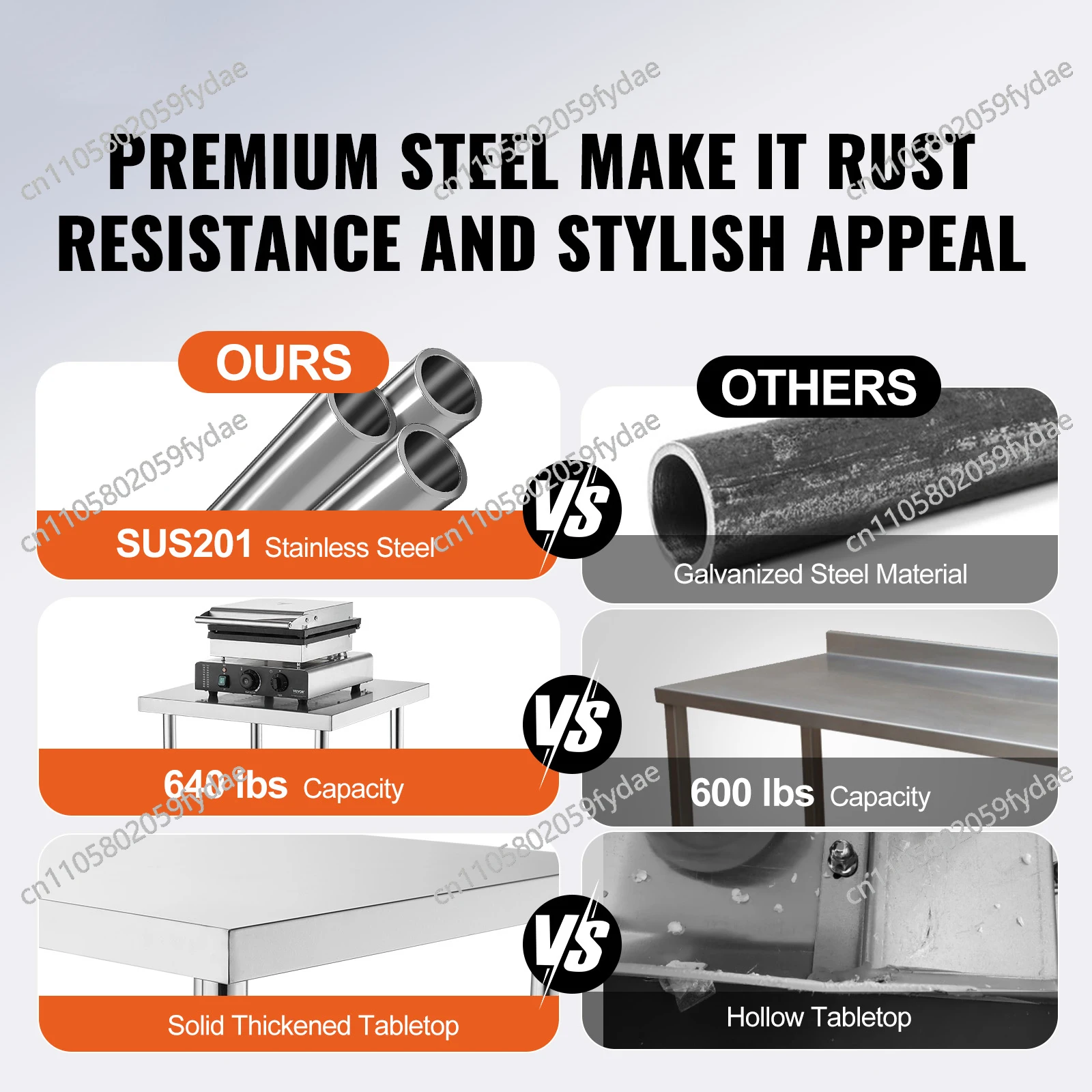 For Stainless Steel Prep Table - Commercial Kitchen Prep Table With Storage recension och pris