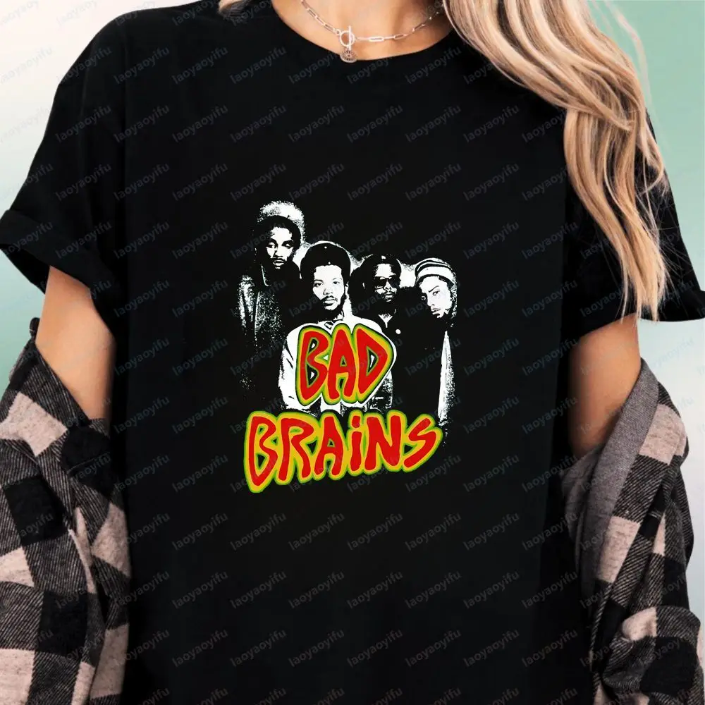 Retro Bad Brains Classic Unique Sport Shirt Trendy Short-Sleeved Men's and Women's General Pattern Round Collar T-Shirt