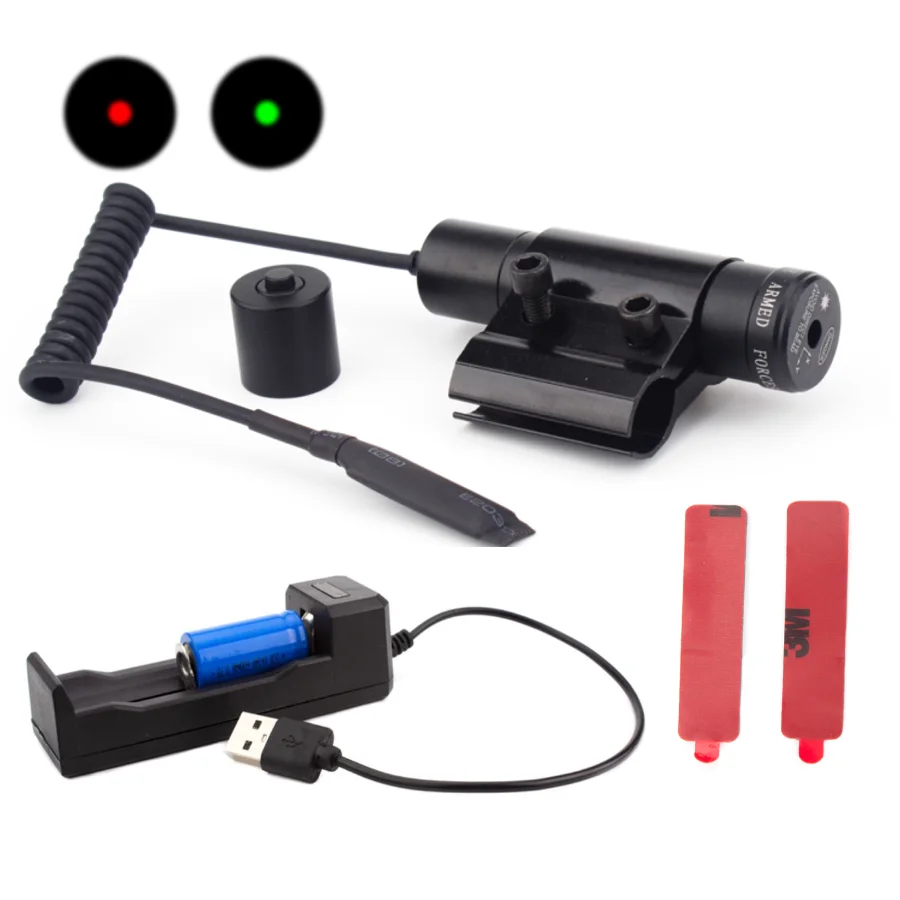 

Зеленый и красный лазерный прицел, совместимый с планкой Пикатинни и для охотничьих прицелов.