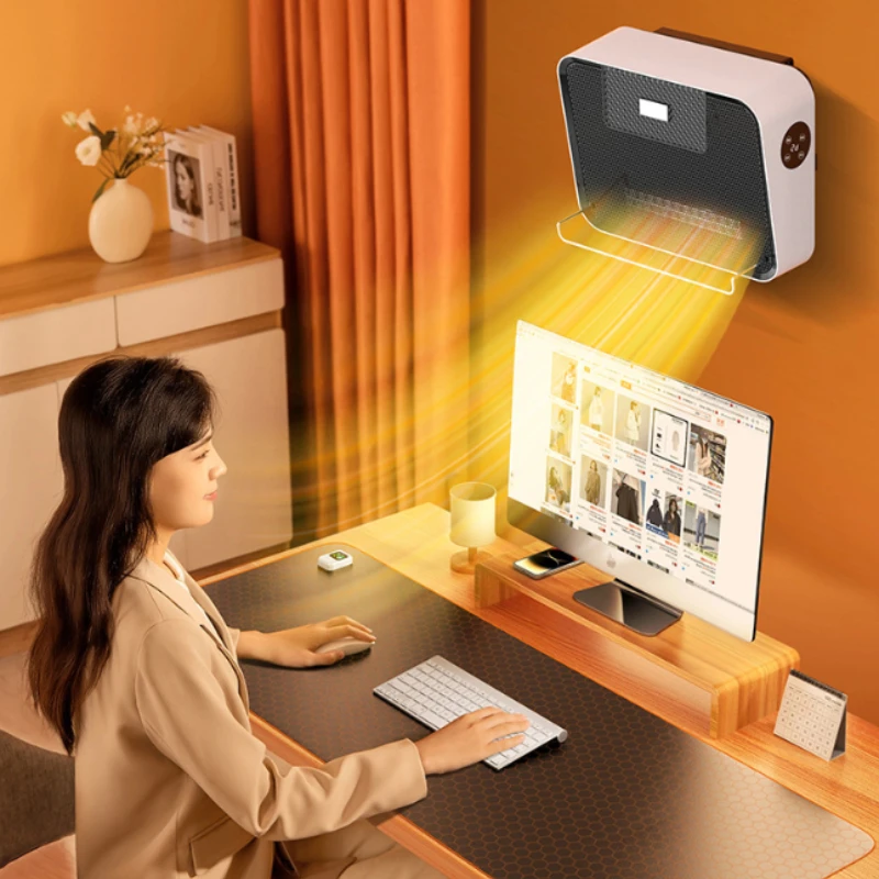 Temperature Control Space Heater Bathroom PTC Ceramic Heating  Room Heaters Portable Handle Desktop Bathroom Heater Wall Mount