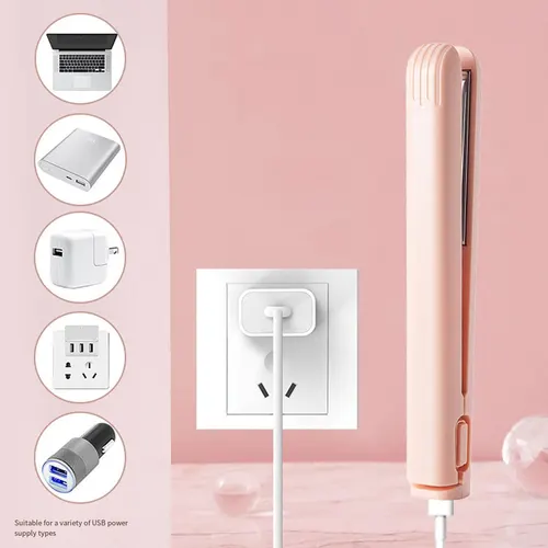 Imagen 2 del producto Plancha de pelo inalámbrica portátil USB, rizador fácil de todo tipo de cabello, recargable por USB