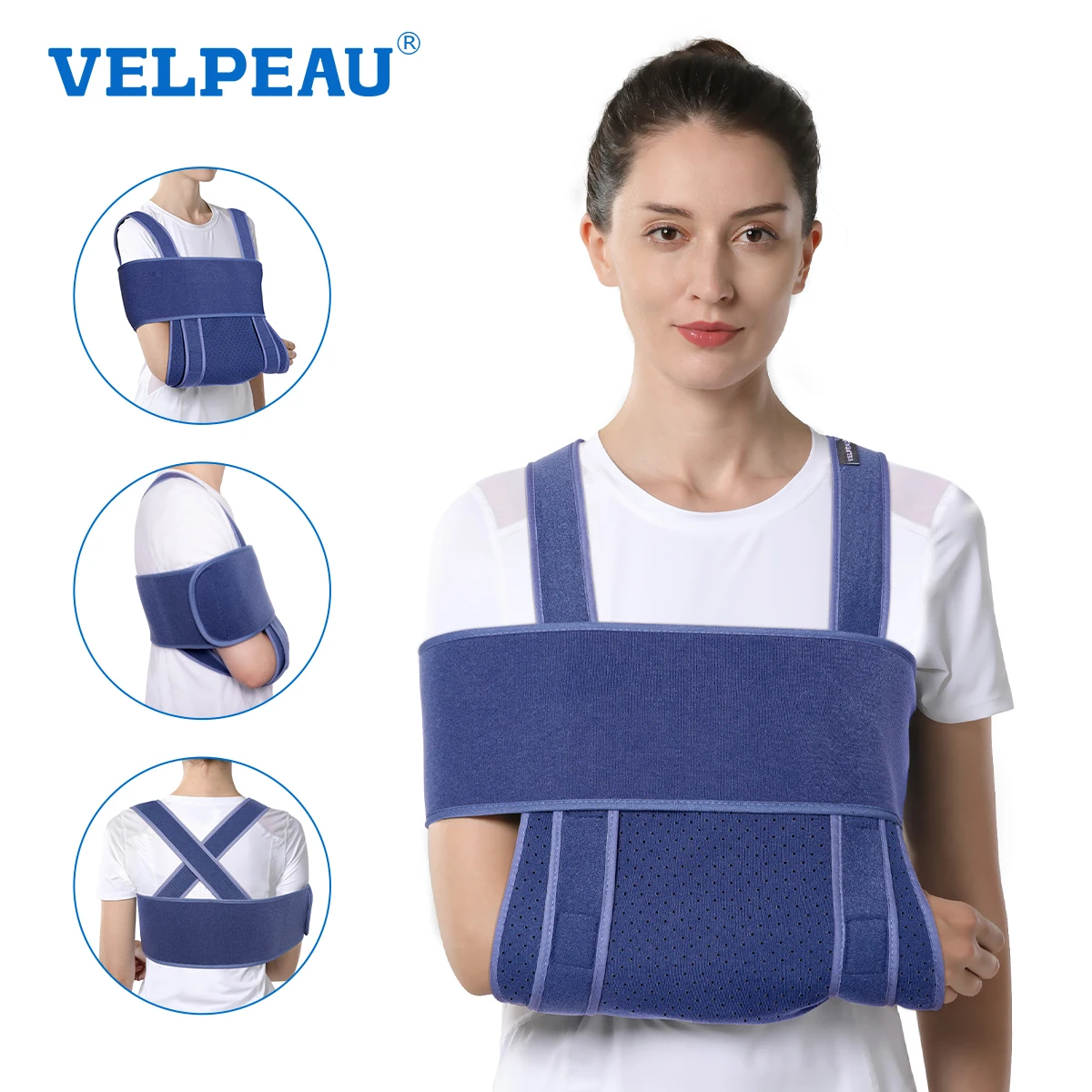 VELPEAU Arm Sling, Elbow Support Medical for Arm Fractures and Post-Surgery Recovery, Adjustable Shoulder Immobilizer