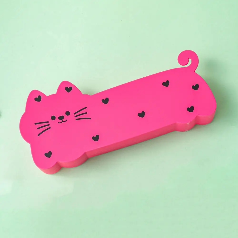 Portable Silicone Pencil Case Large Capacity Cartoon Pen Pouch Waterproof Cat Shape Storage Bag Office