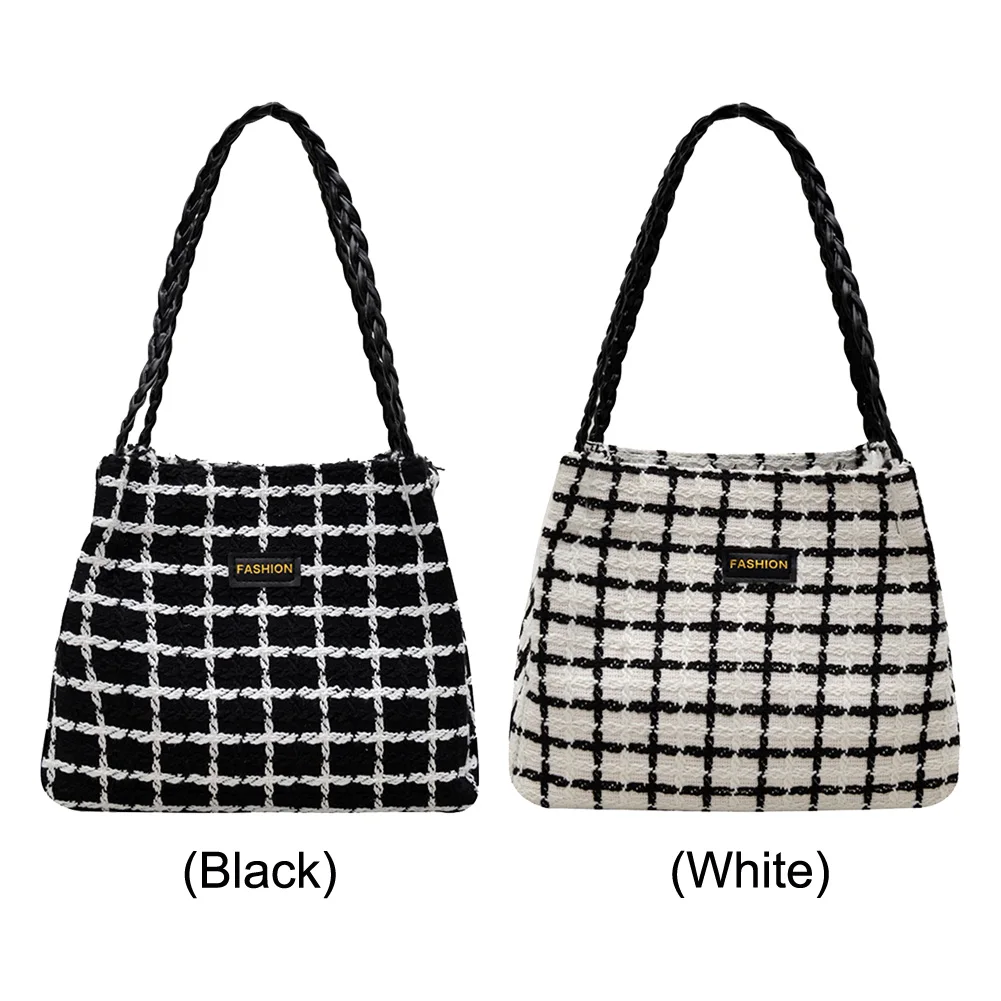 女性チェック柄ショルダーバッグ大容量トレンディトートハンドバッグ多用途ハングバッグ女性旅行通勤バッグ