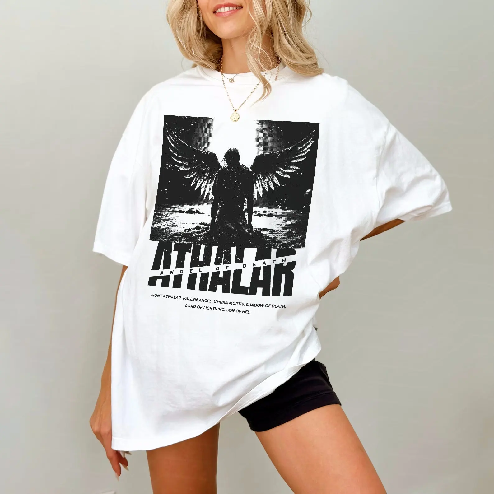 قميص Umbra Mortis Hunt Athalar Crescent City Merch Acotar Crewneck Sarah J Maas Bookish SJM Earth Blood ACOMAF Bryce Rhysand #1