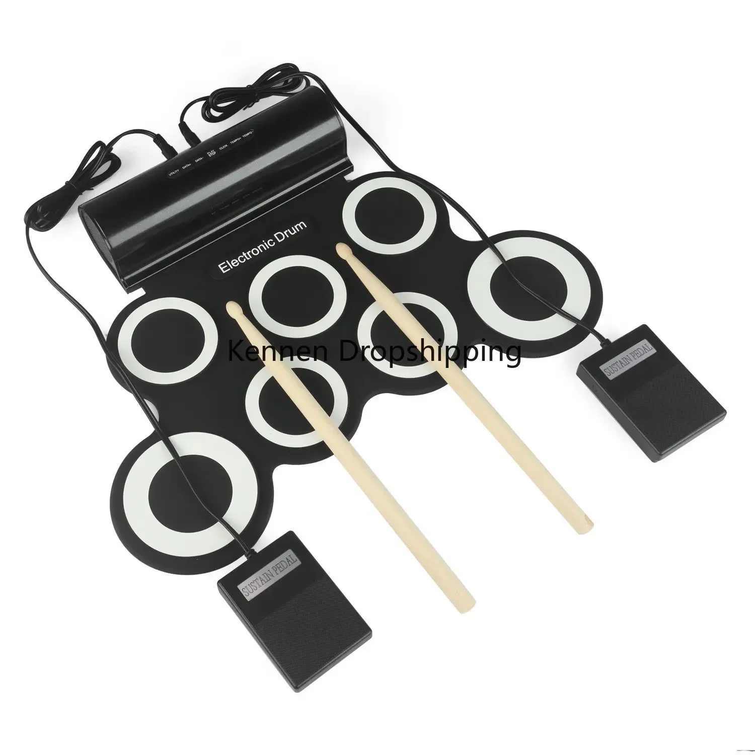 Portable Electronic Drums Trigger Musical Instrument Small Bass Practice Drums Pad Tambourine Estrumentos Musicais Drum Module