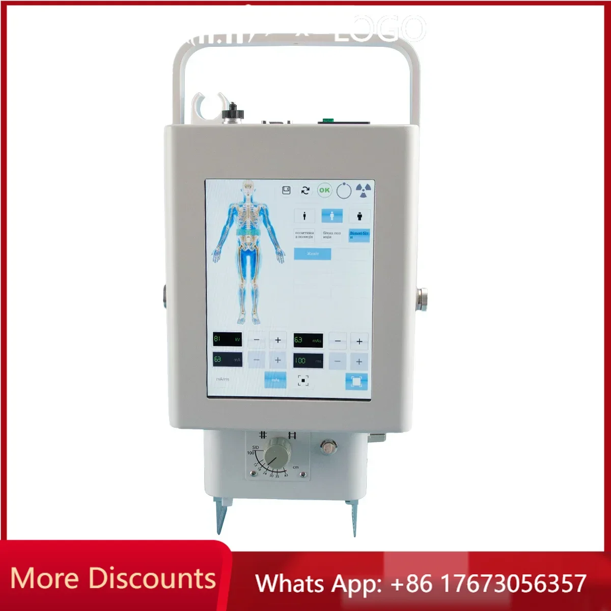 2024 Portable High Frequency 5.6kW 125Kv Handheld X-ray Machine For Humans And Animals With Battery