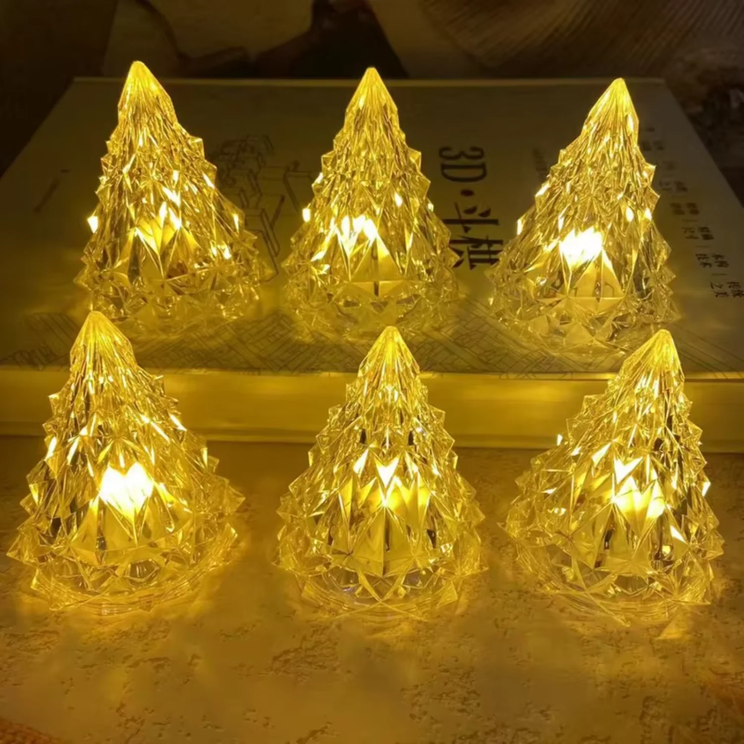 Small LED Crystal Night Lamp Christmas Decorations for Party Scene Setting  Iceberg Atmosphere Electronic Candle Cute things Pig