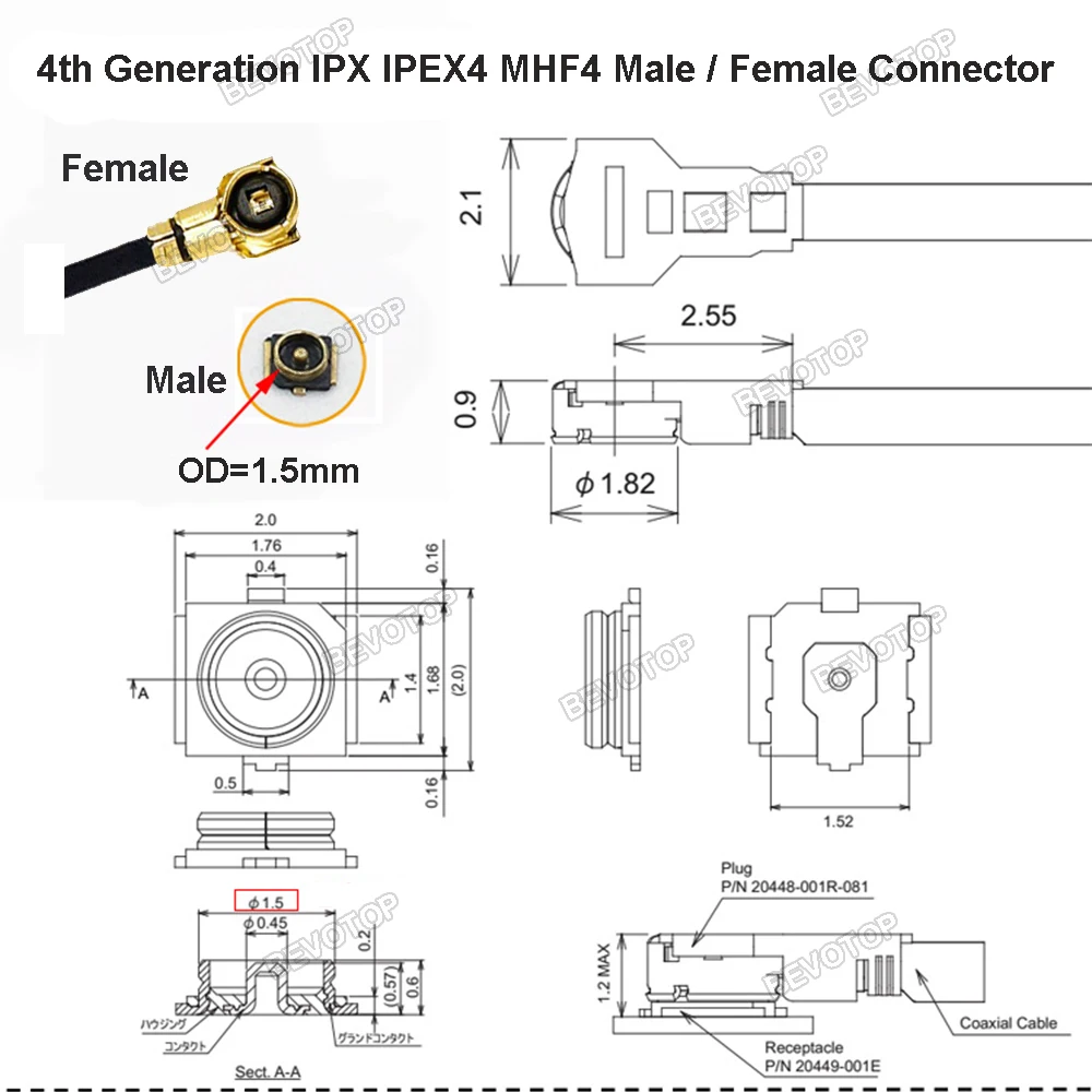 Imagem -04 - Pigtail Conjunto de Cabo de Extensão Wifi Antena Cabo rf Ipex4 Mhf4 Feminino para Rp-sma Sma Feminino Rf1.13 100 Peças Lote