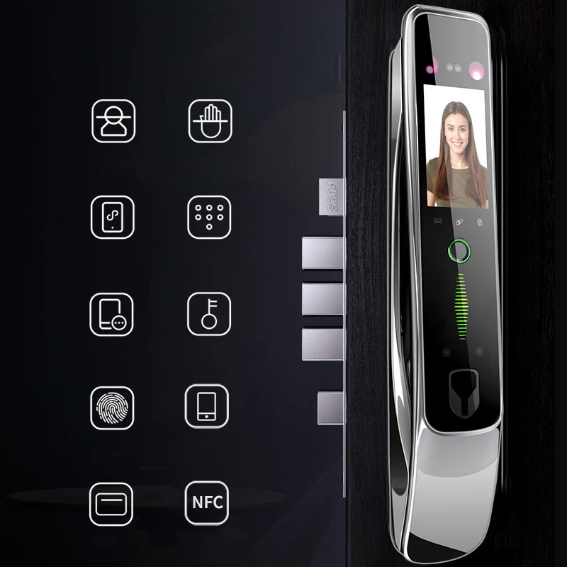 Imagem -03 - Face Recognition Palmprint Fechadura Eletrônica Inteligente Detecção Automática Andiy ai Intelligent Home Office Fingerprint Door Lock 3d