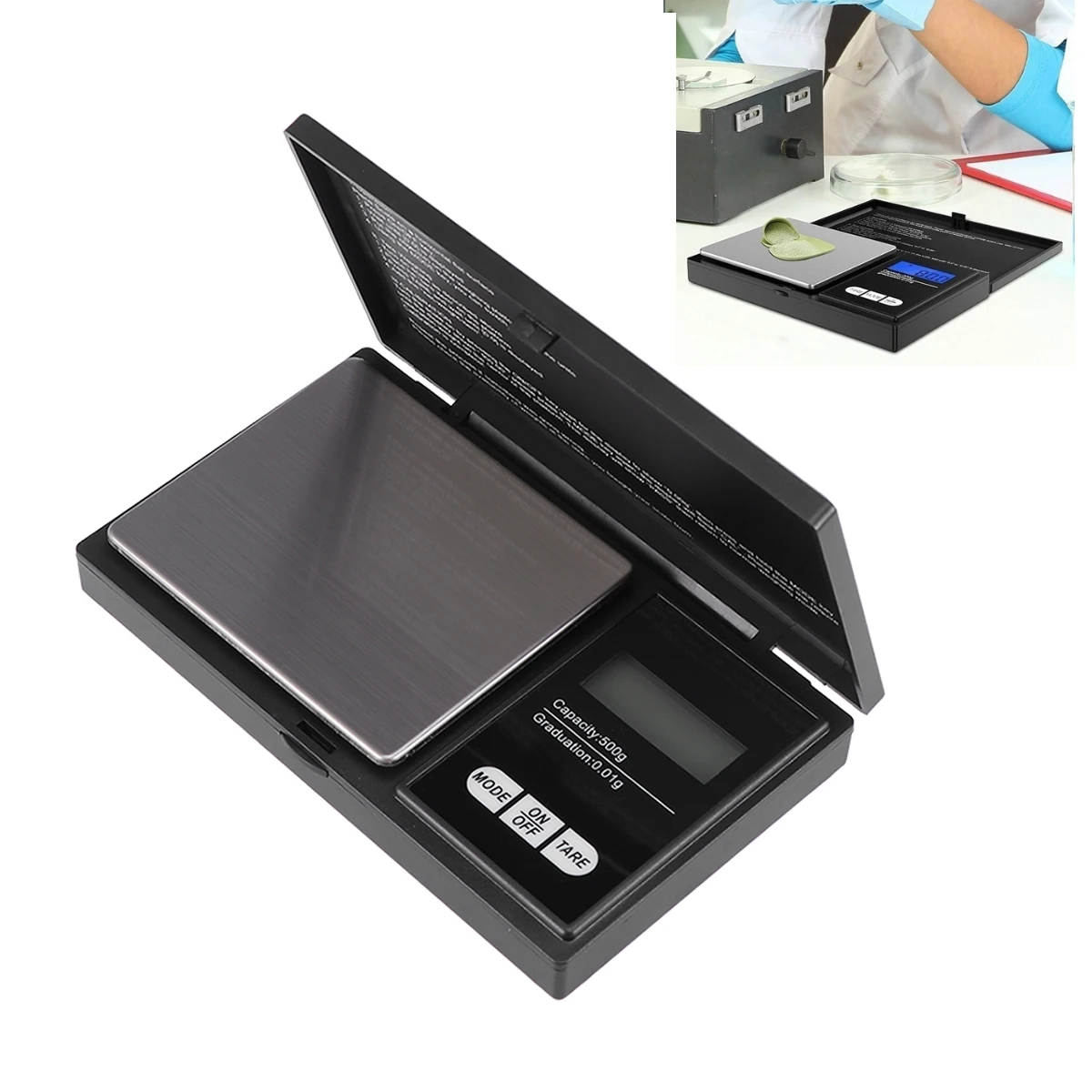 

Electronic Scale 500G/0.01G Digital Jewelry Scale Backlit Lcd Compact Portable For Mailing Reloading Medicinal Weighing Pocket
