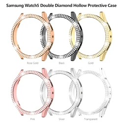 Case For Samsung Galaxy Watch 5 Case 44mm 40mm Accessories Bling Fashion Two Rows Diamond Bumper Galaxy Watch 5 Protector Cover