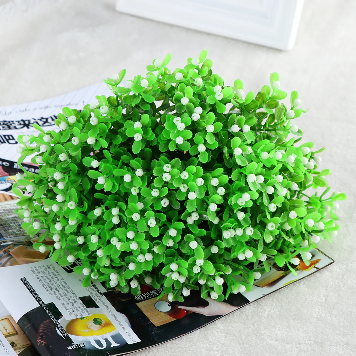 

10Pcs Vivid Color Artificial Grass Simulation Plants Easy Care for Home Garden Office Balcony Wedding Decoration
