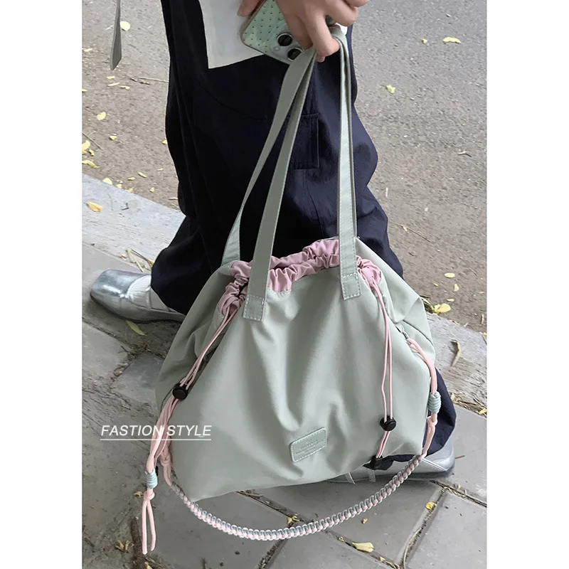 

Цельная летняя простая холщовая сумка для девочек, корейская модная универсальная сумка на плечо, шикарная портативная большая вместительная сумка