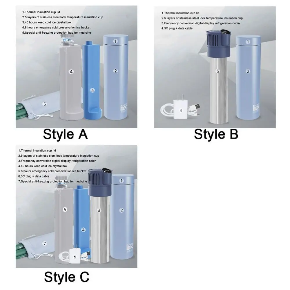 Carry-on Insulin Cooler Box USB Charging LCD Digital Display Rechargeable Cooling Cup Automatic Temperature Control