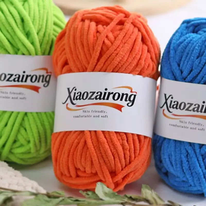 50g Weiches Baby-Velours-Garn Flauschiges Plüsch-Häkel- und Strickgarn für DIY Schals Mützen Pullover Spielzeug Handarbeiten – Detail 1
