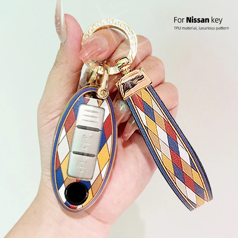 Роскошный мягкий чехол для автомобильного ключа из TPU для Nissan Xtrail, Kicks, Navara, Serena, универсальный чехол для смарт-ключа с несколькими кнопками, держатель для ключей.