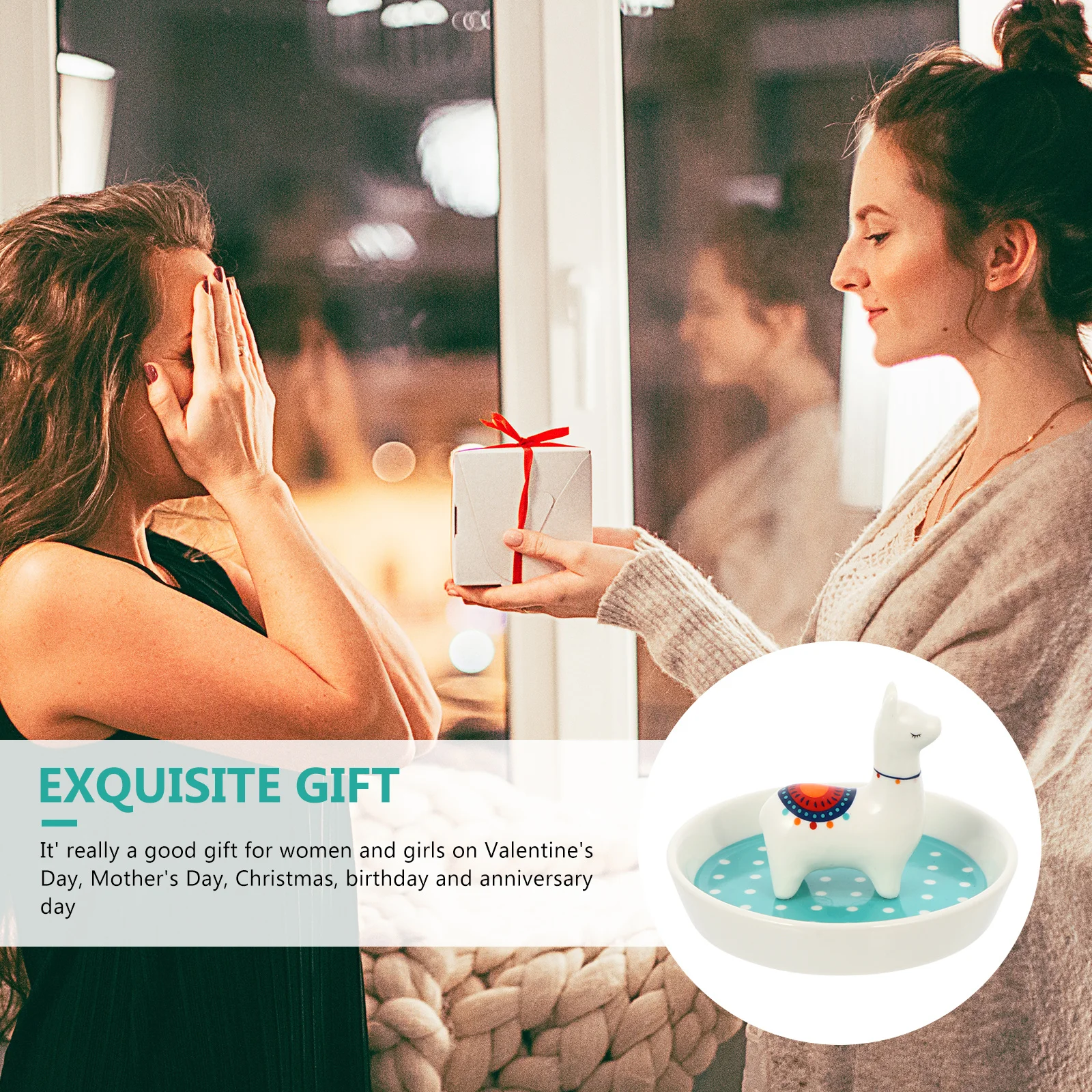 

Ceramic Jewelry Storage Plate Durable Nordic Style Jewelry Organizer for Rings Earrings Necklaces Portable Practical Case