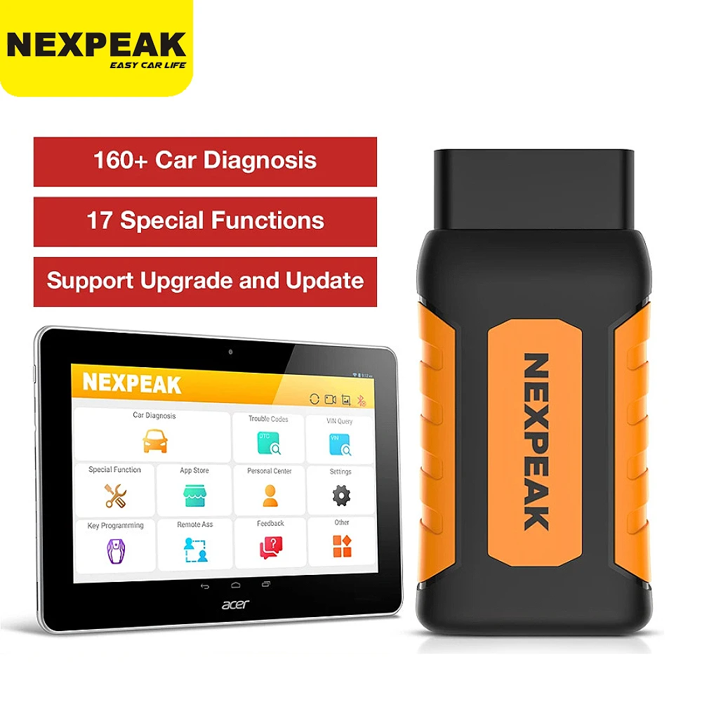 NEXPEAK K1 Plus Auto Code Reader Oli TPMS iMMO KEY Program Professional Automotive Scanner Car Oil OBD2 ODB Diagnostic Tool