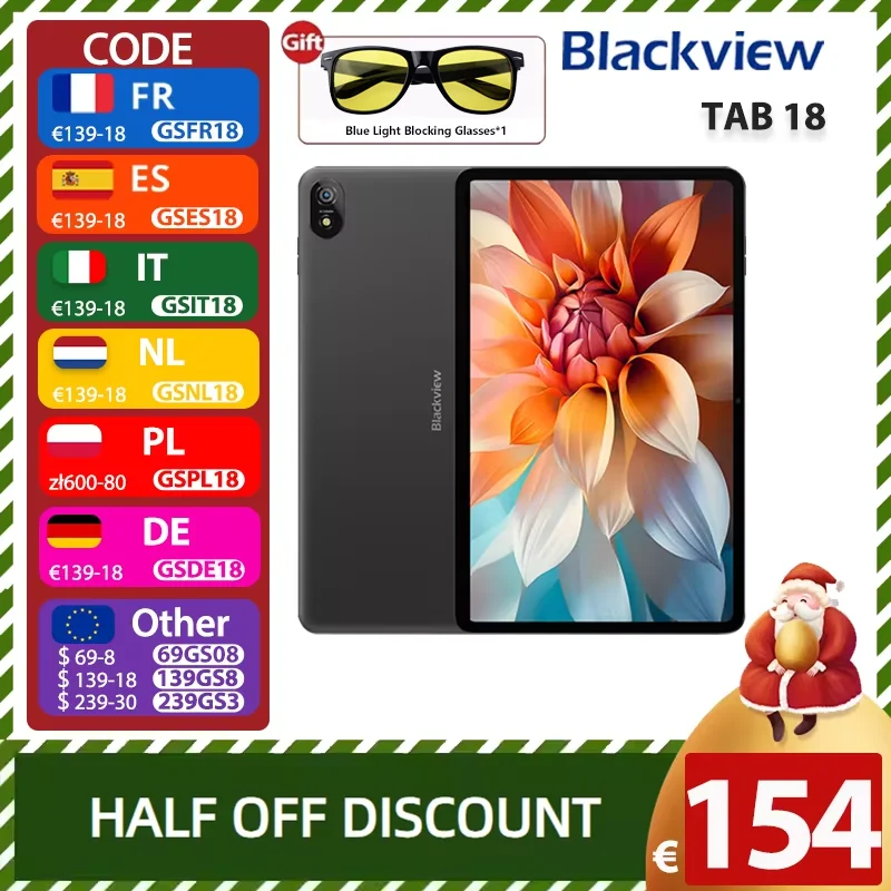 【New product】Blackview Tab 18 12-inch 2.4K Display MediaTek Helio G99 8/12GB+256GB 8800mAh Netflix HD Support Android Tablet PC