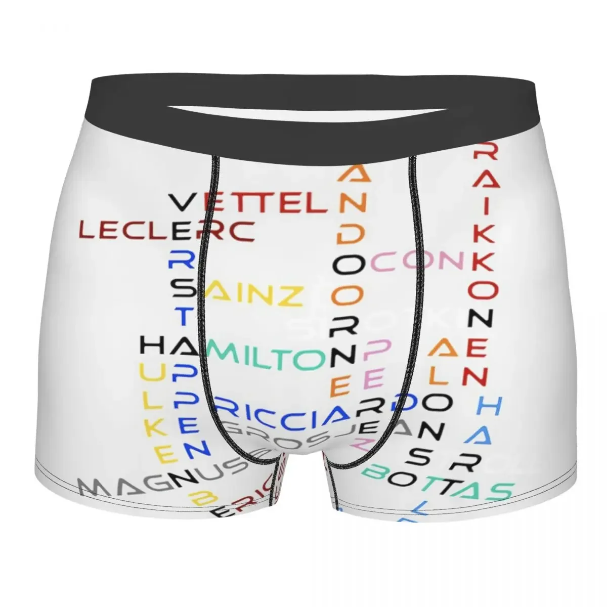 Driver Names (white) Men's Boxer Briefs Shorts Men Underpants Cartoon Anime Funny Men's Panties Soft Underwear For Men