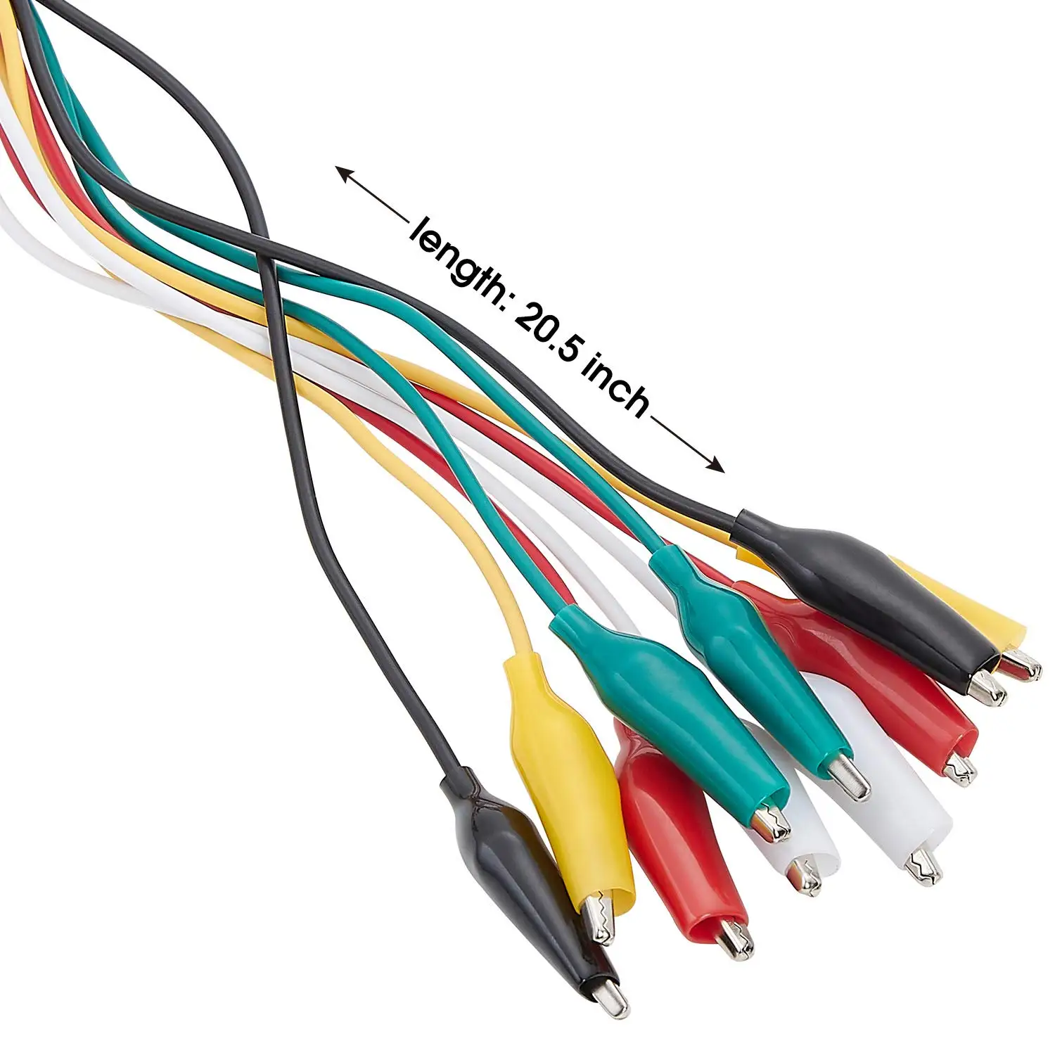 10 Pieces & 5 Colors Test Lead Set & Alligator Clips, 19.7 Inches Electrical DIY Test Leads Alligator Double-ended Crocodile Cli