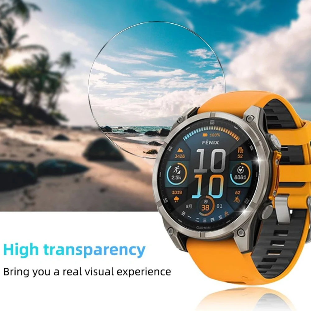 3Pcs Tempered Glass Protection for Garmin Fenix 8 43/47/51mm 7 7S 7X 5 5S Plus 6 6S 6X Pro Screen HD Clear Watch Protective Film