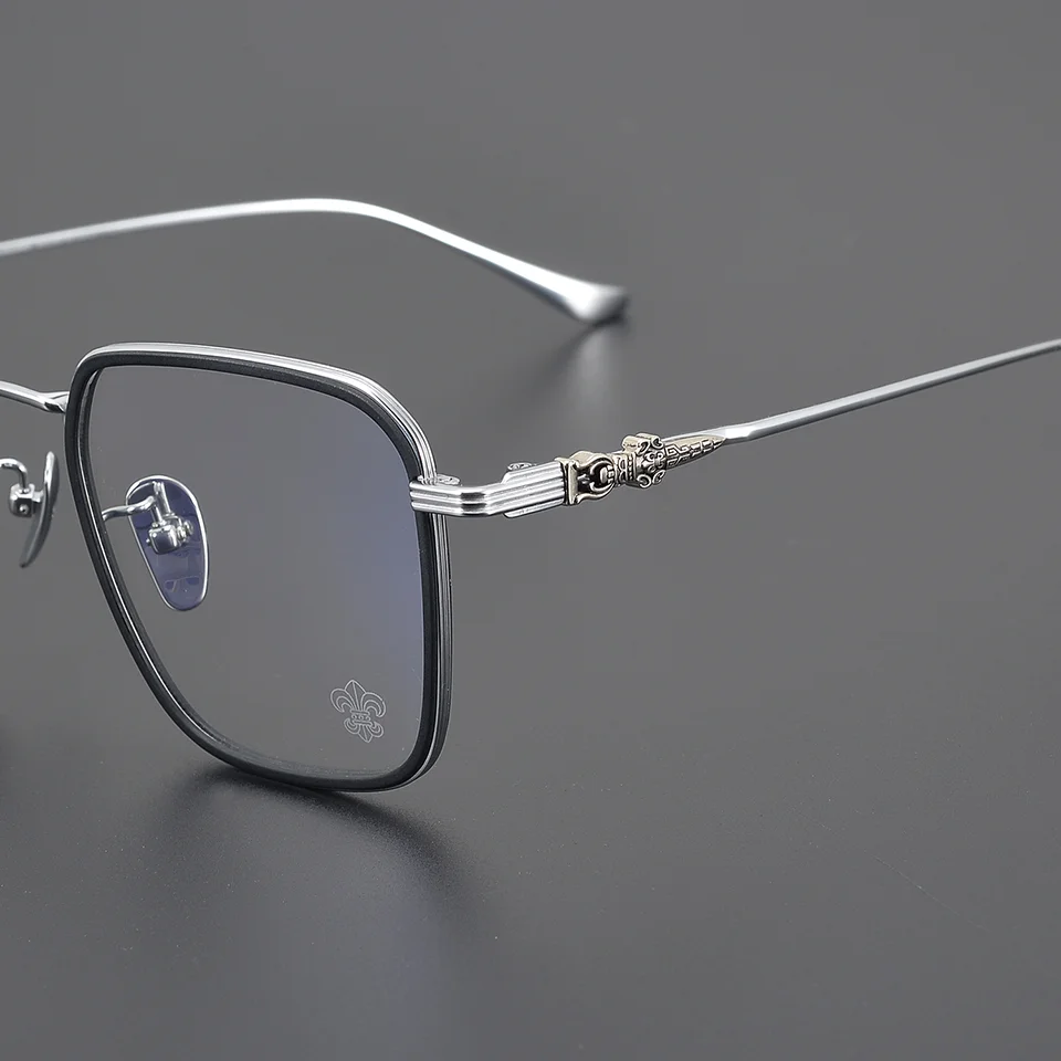 High-end Popular Embedded Acetate glasses Men and Women Luxury Brand Optical Prescription Anti Blue Light Titanium Frame Glasses