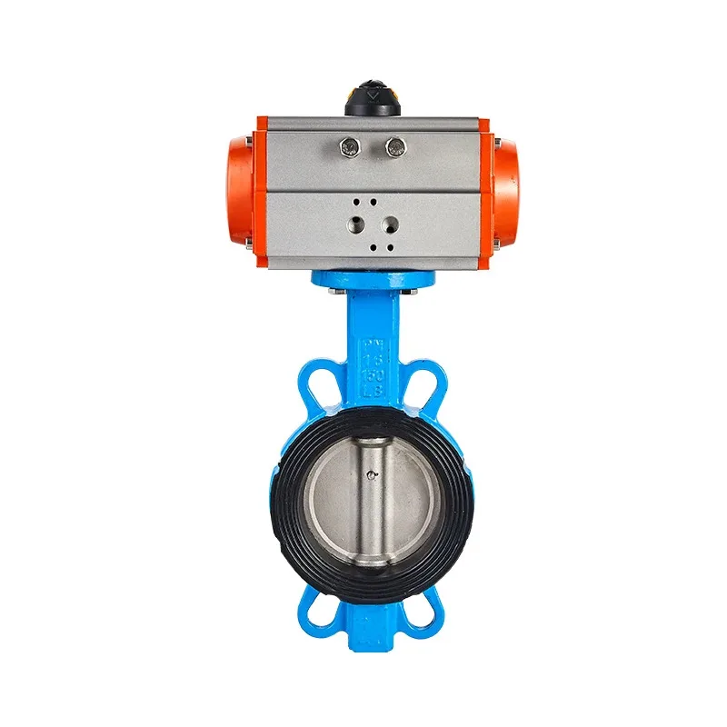 Pneumatic Butterfly Valve DN40/50/65/80/100-300 D671X-10/16 Wafer Type Spherical Lnk 304 Stainless Steel Quick Shut-Off Valve