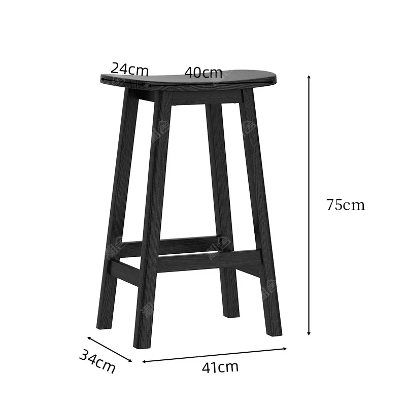 Tabouret de bar en bois massif, moderne et simple pour un usage domestique Tabouret haut blanc pour réception de café, mobilier