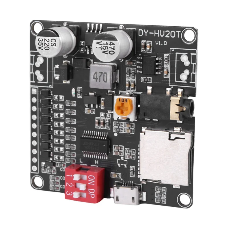 4X DY-HV20T 12 В/24 В источник питания 10 Вт/20 Вт модуль воспроизведения голоса с поддержкой карты Micro-SD MP3-плеер для Arduino-ABJU