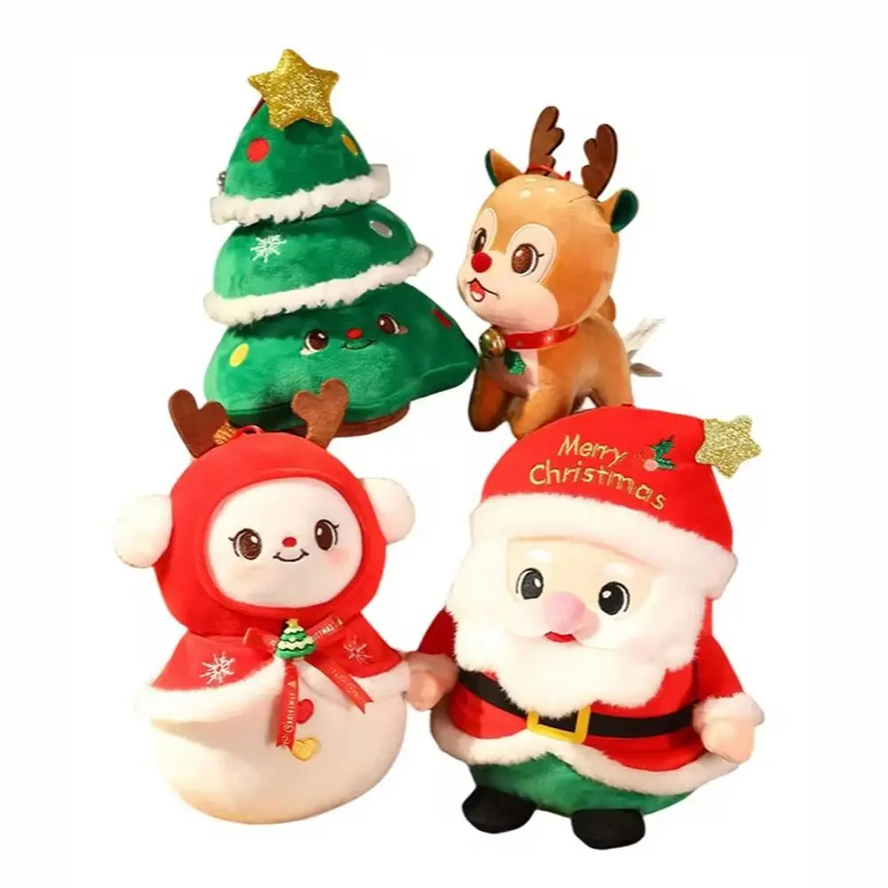 Decoración navideña, juguetes de peluche navideños, muñeco de capibara bonito y encantador, muñeco de nieve de fruta de la paz, animales de peluche 3D, juguete de alce